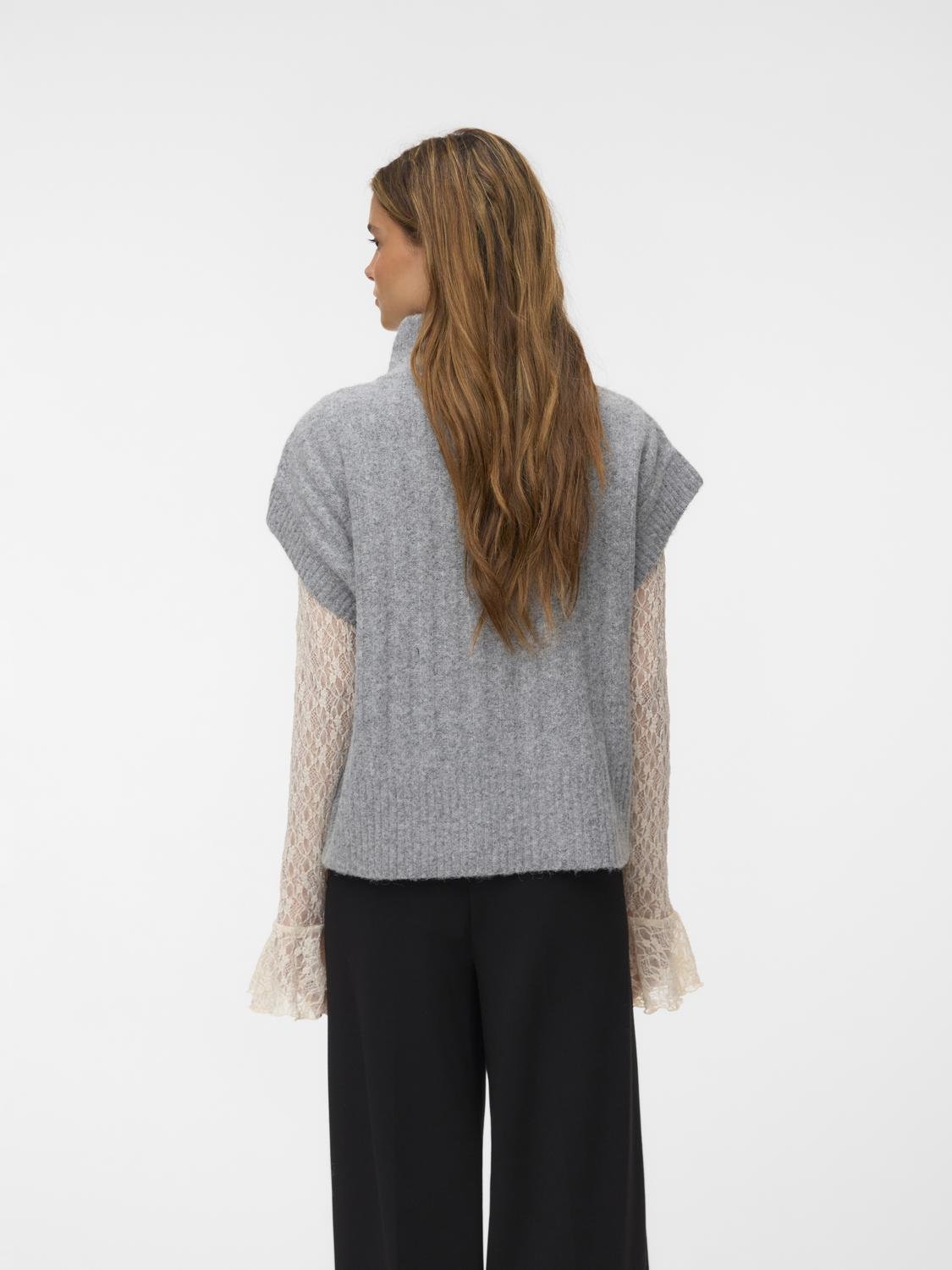 VMBANG Knitted Waistcoat - Medium Grey Melange - VERO MODA & VILA Bergvik
